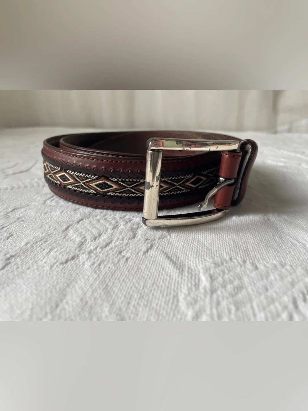 Brighton Chicago Leather Aztec Belt  Western y2k 90s u Mens